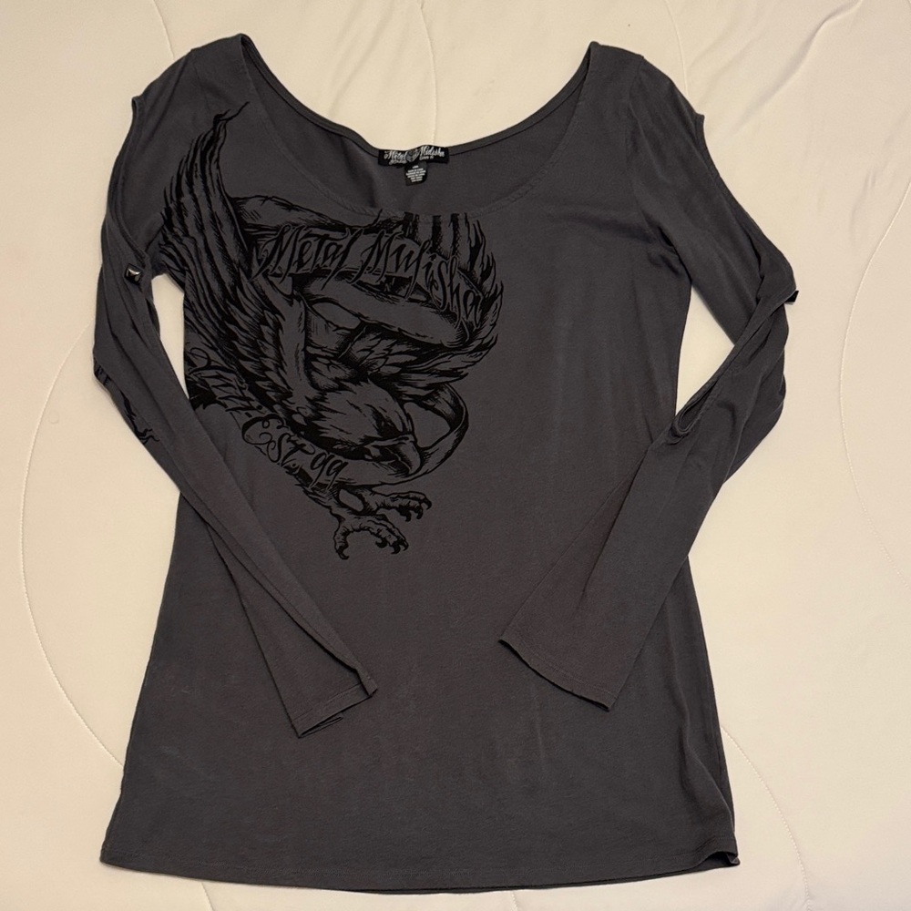 Vintage Metal Mulisha Gray Fitted Tunic Large